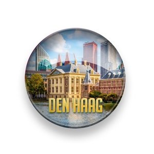 Typisch Hollands Magnet The Hague glass 4 cm - Skyline The Hague