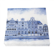 Typisch Hollands Napkins Delft blue canal houses
