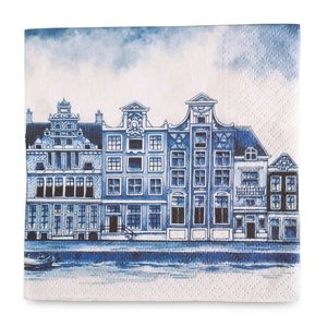 Typisch Hollands Napkins Delft blue canal houses