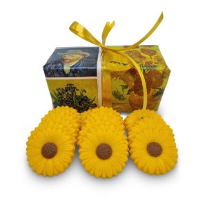 Typisch Hollands Schoko-Sonnenblumen in Van-Gogh-Verpackung