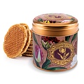 Typisch Hollands Stroopwafels in stilvoller Dose mit Tulpendekor