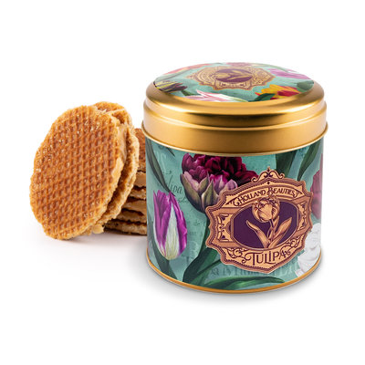 Matix Stroopwafels in  Stijlvol blik met Tulpendecoratie