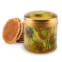 Stroopwafels (Typisch Hollands) Syrup waffles in a luxury tin - van Gogh - Sunflowers