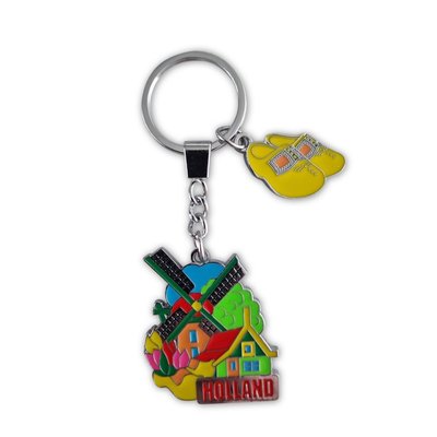 Typisch Hollands Keychain Holland with clog charm