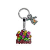 Typisch Hollands keychain tulip bunch with mill charm Holland