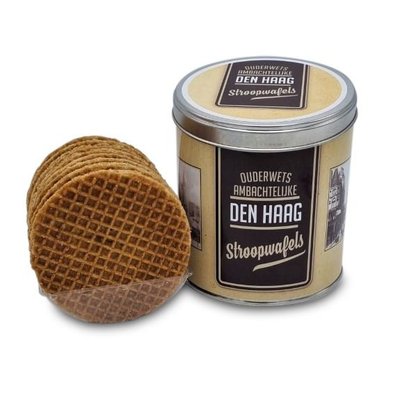 Typisch Hollands Geschenkset Den Haag Becher und Dose Stroopwafels – Nostalgie