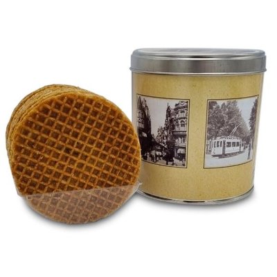 Typisch Hollands Geschenkset Den Haag Becher und Dose Stroopwafels – Nostalgie