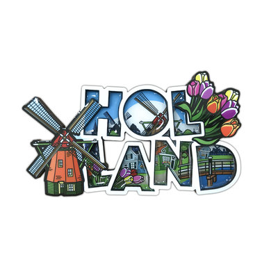 Matix Magneet Holland (molens en tulpen) letters