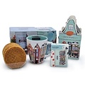 Typisch Hollands Gift set Mug and Stroopwafels - (facade houses) with FREE playing cards