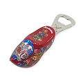 Typisch Hollands Flesopener klomp 8 cm - Rood - Fiets-Gevelhuisjes