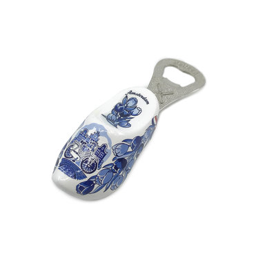 Typisch Hollands Bottle opener clog 8 cm - Delft - Bicycle - Facade houses