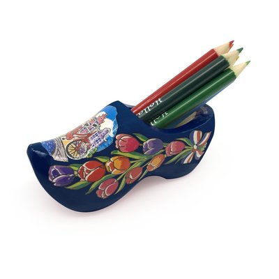 Typisch Hollands Clog with sharpener and pencils Blue