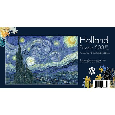 Typisch Hollands Puzzel in koker - Vincent van Gogh - Sterrennacht- 500 stukjes