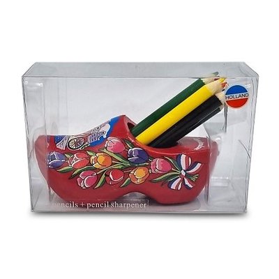 Matix Clog mit Anspitzer und Bleistiften Rot