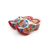 Typisch Hollands Souvenir Clogs 10 cm - Rohling mit roter Sohle