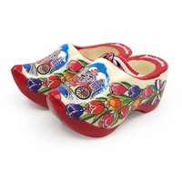 Typisch Hollands Souvenir Clogs 10 cm - Rohling mit roter Sohle