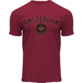 Holland fashion T-Shirt- Maroon  Amsterdam  - Logo-Patch