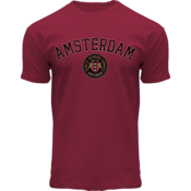 Holland fashion T-Shirt - Maroon Amsterdam - Logo-Patch