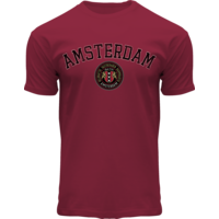 Holland fashion T-Shirt - Maroon Amsterdam - Logo Patch