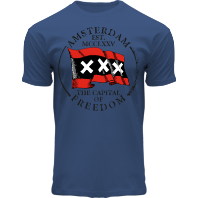 Holland fashion T-Shirt-Amsterdam-Flagge Rot Schwarz Rot XXX