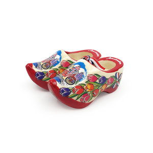 Matix Souvenir-Holzschuhe 6 cm – Schlicht mit roter Sohle