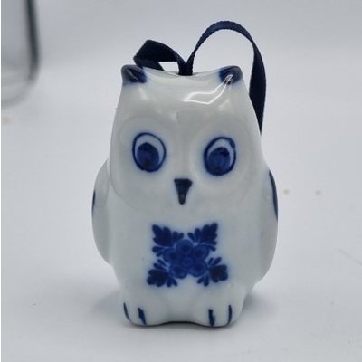 Heinen Delftware Christmas tree pendant - Owl - Delft blue