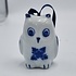 Heinen Delfts blauw Christmas tree pendant - Owl - Delft blue