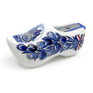 Matix Pencil sharpener clog - Delft blue - Bicycle and facade houses