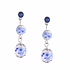 Heinen Delfts blauw Earrings flowers - Delft blue beads and crowns