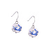 Heinen Delfts blauw Earrings windmills and tulips