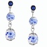 Heinen Delfts blauw Earrings flowers - Delft blue beads and crowns