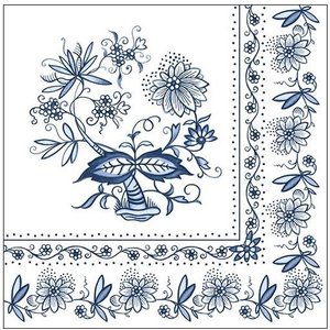 Typisch Hollands Servietten Delfter Blau Blumenmuster