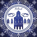 Typisch Hollands Napkins Delft blue canal houses - Holland