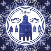 Typisch Hollands Servietten Delfter blaue Grachtenhäuser - Holland