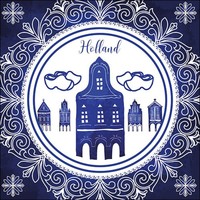 Typisch Hollands Servietten Delfter Blau Grachtenhäuser - Holland