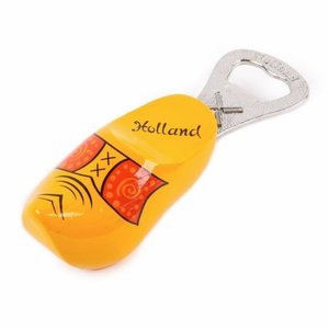 Typisch Hollands Bottle opener clog farmer yellow 8 cm