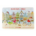 Typisch Hollands Placemat Amsterdam gable houses - Bicycles