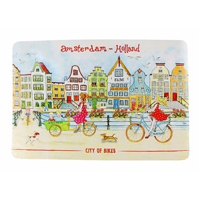 Typisch Hollands Tischset Giebelhäuser Amsterdam - Fahrräder