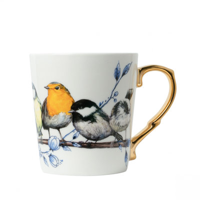 Typisch Hollands Luxury mug - Delft blue touch Bosvogeltjes (golden ear)