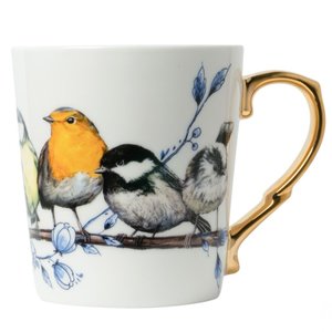 Typisch Hollands Luxury mug - Delft blue touch Forest birds (golden ear)