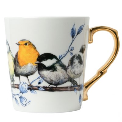 Typisch Hollands Luxury mug - Delft blue touch Forest birds (golden ear)