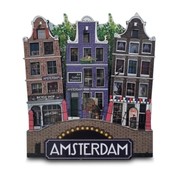 Typisch Hollands Magnet 3 Häuser Amsterdam - (Geschäfte und Museum)
