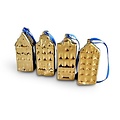 Typisch Hollands Christmas Decorations - Golden Houses (4pack)