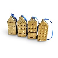 Typisch Hollands Kerstversiering - Goudenhuisjes (4pack)