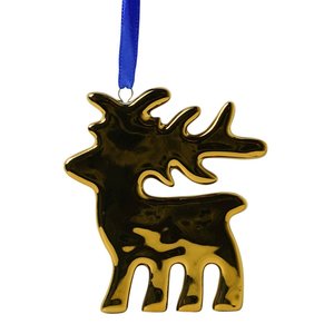 Heinen Delftware Christmas ornament reindeer gold