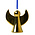 Heinen Delfts blauw Angel Christmas pendant - Gold colored