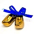 Heinen Delfts blauw Christmas ornament clogs gold