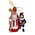 Typisch Hollands Sinterklaas en Piet met roetvegen staand.