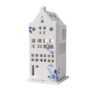 Heinen Delftware Teelichthalter Hausauslauf Fassade weiß (Delfts) -17 cm