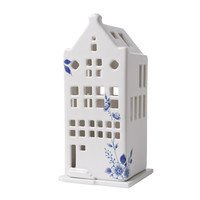 Heinen Delftware Tealight holder house spout facade white (Delfts) -17 cm (with FREE waxines)